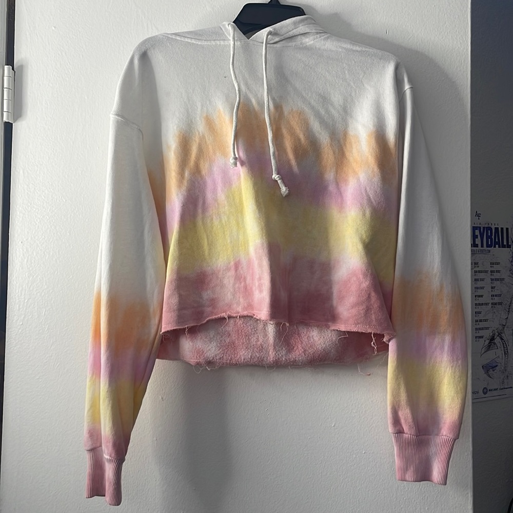 SO white tie die hoodie